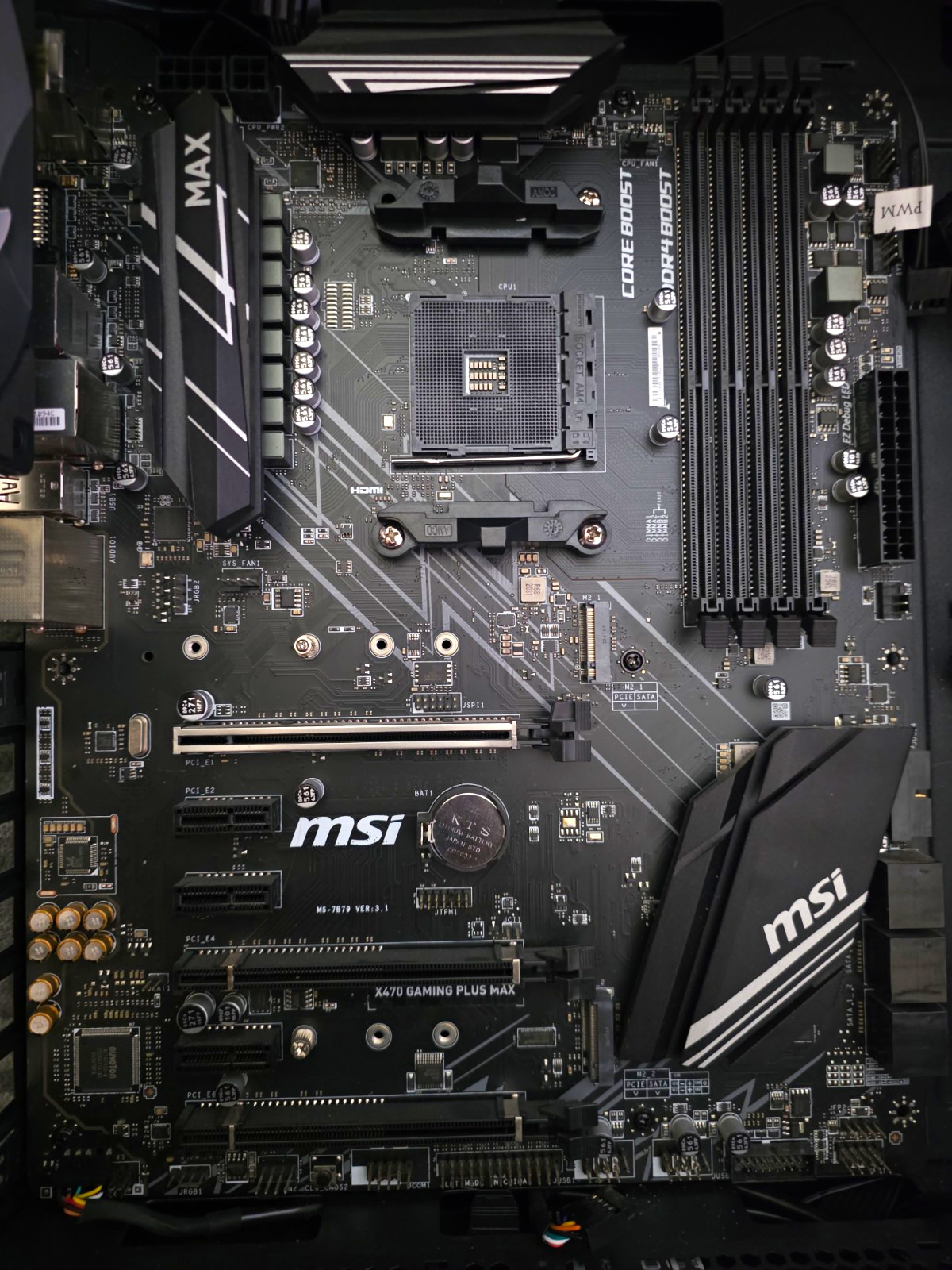 MSI X470 GAMING PLUS MAX ATX AM4 AMD DDR4 4-Slot HDMI PCIe Gaming