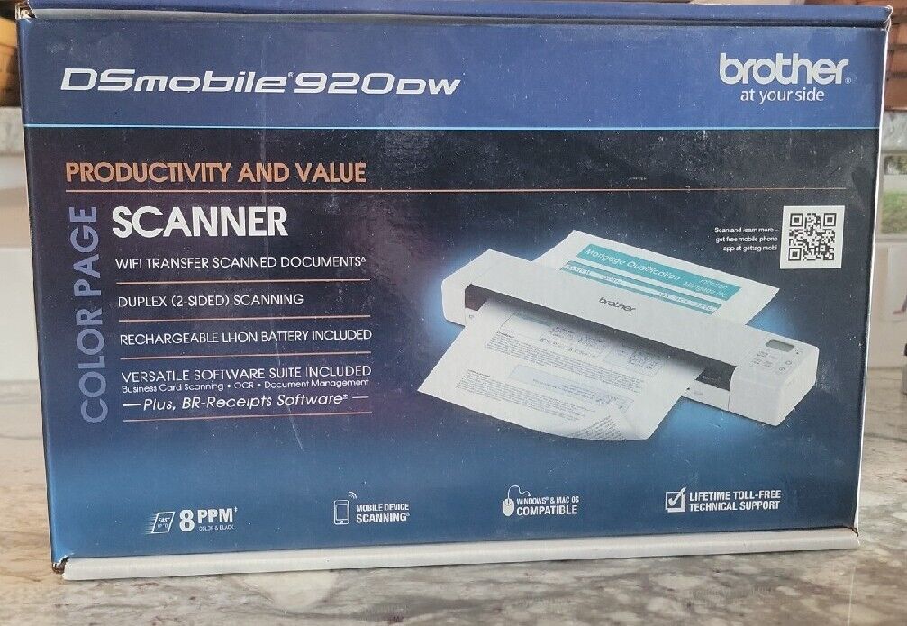 Brother DSmobile 920DW Wireless Duplex Mobile Color Page Scanner - White (K) 
