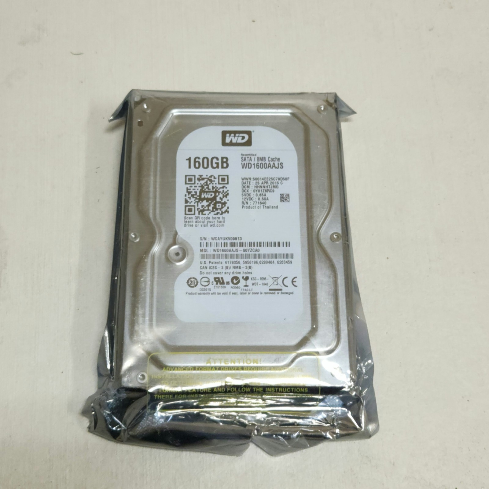 Western Digital 160GB 3.5" WD1600AAJS-00YZCA0  Internal  HDD New