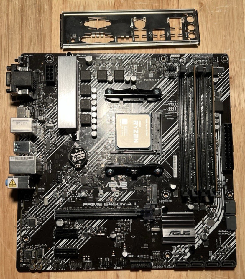 CPU + Motherboard + RAM Combo: ASUS PRIME B450M-A II + Ryzen 5 5500 + 8 GB