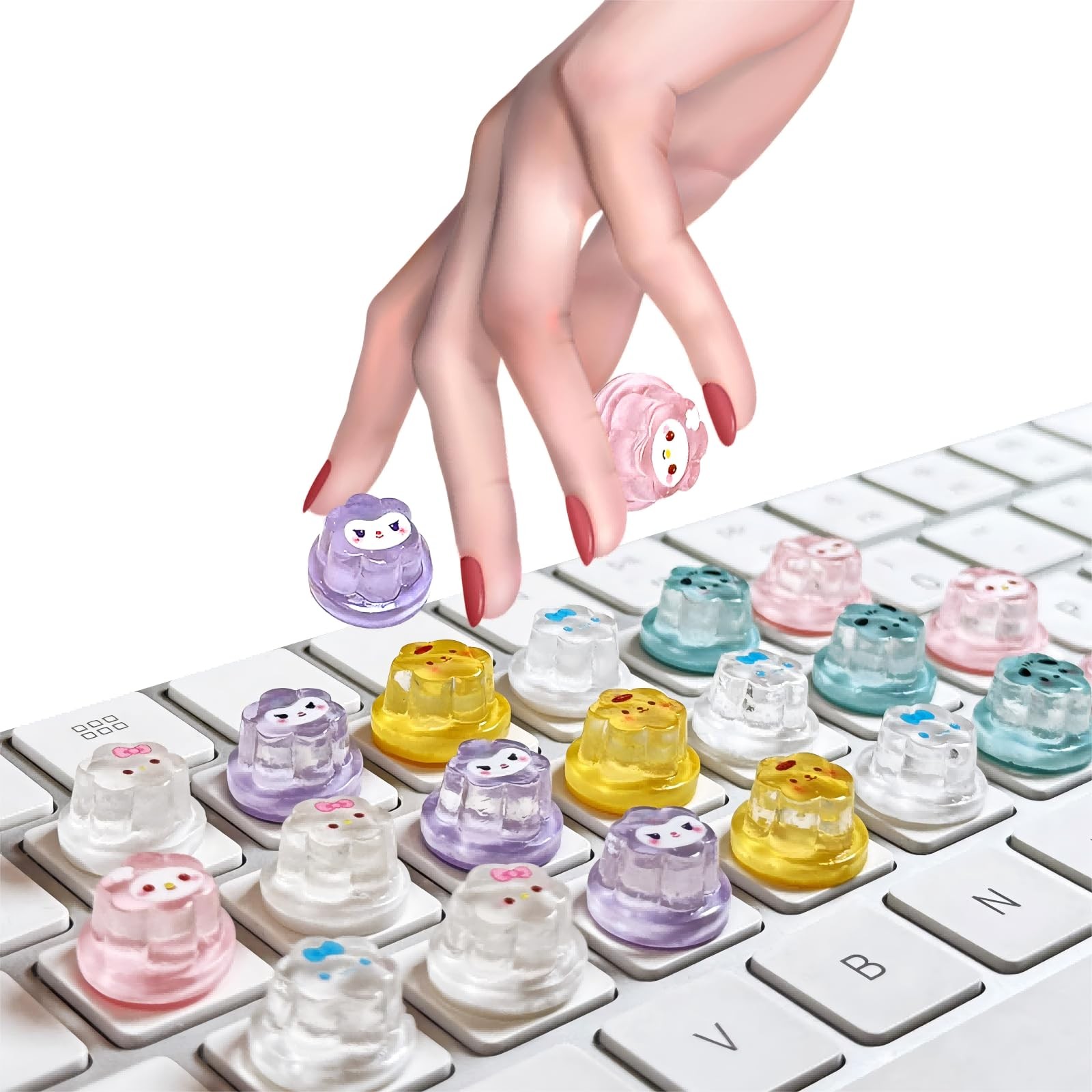 Hiupgo Raised Keyboard Stickers for Long Nails - Comfortable Typing Keyboard ...