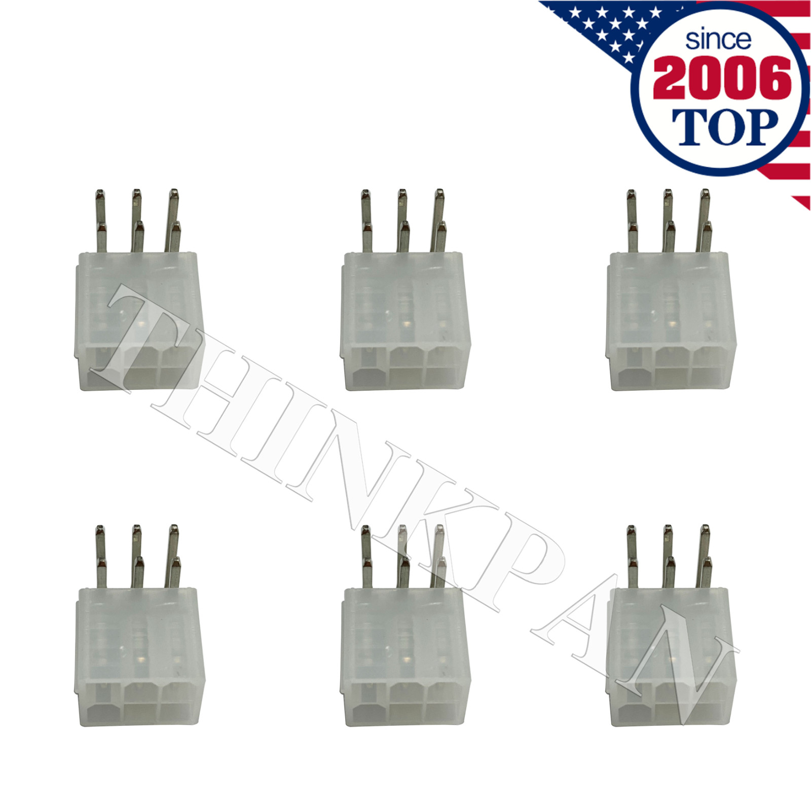 6pcs New 6 Pin White PCIE Connector 4.2mm Female Needle Pin for Antminer GPU