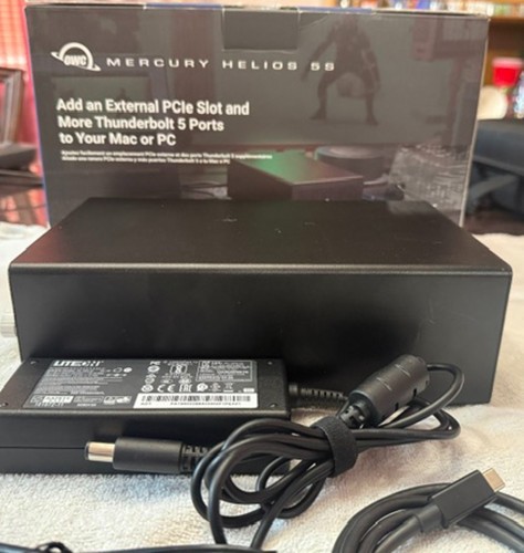 OWC Mercury Helios 5S Thunderbolt 5 PCIe Chassis and Decklink duo 2 Capture Card