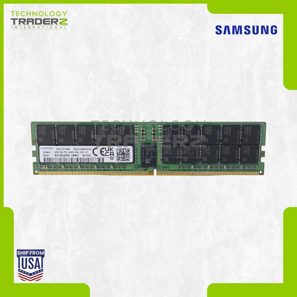 ** M321R8GA0PB0-CWM Samsung 64GB PC5-44800 DDR5-5600MHz ECC REG RDIMM 2R4 Memory