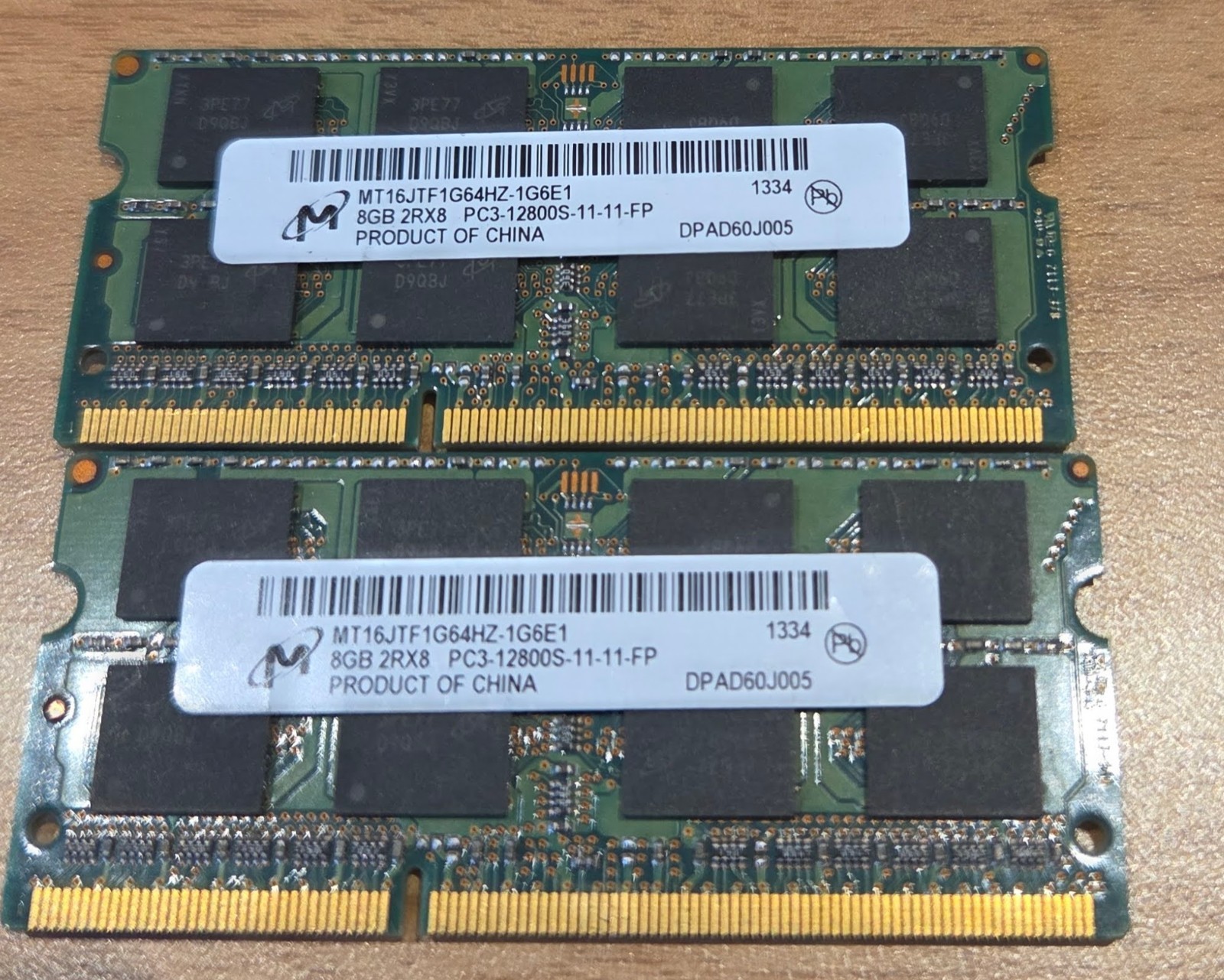 Micron 16GB (2x8GB) DDR3 1600MHz PC3-12800S SODIMM Laptop RAM MT16JTF1G64HZ-1G6E