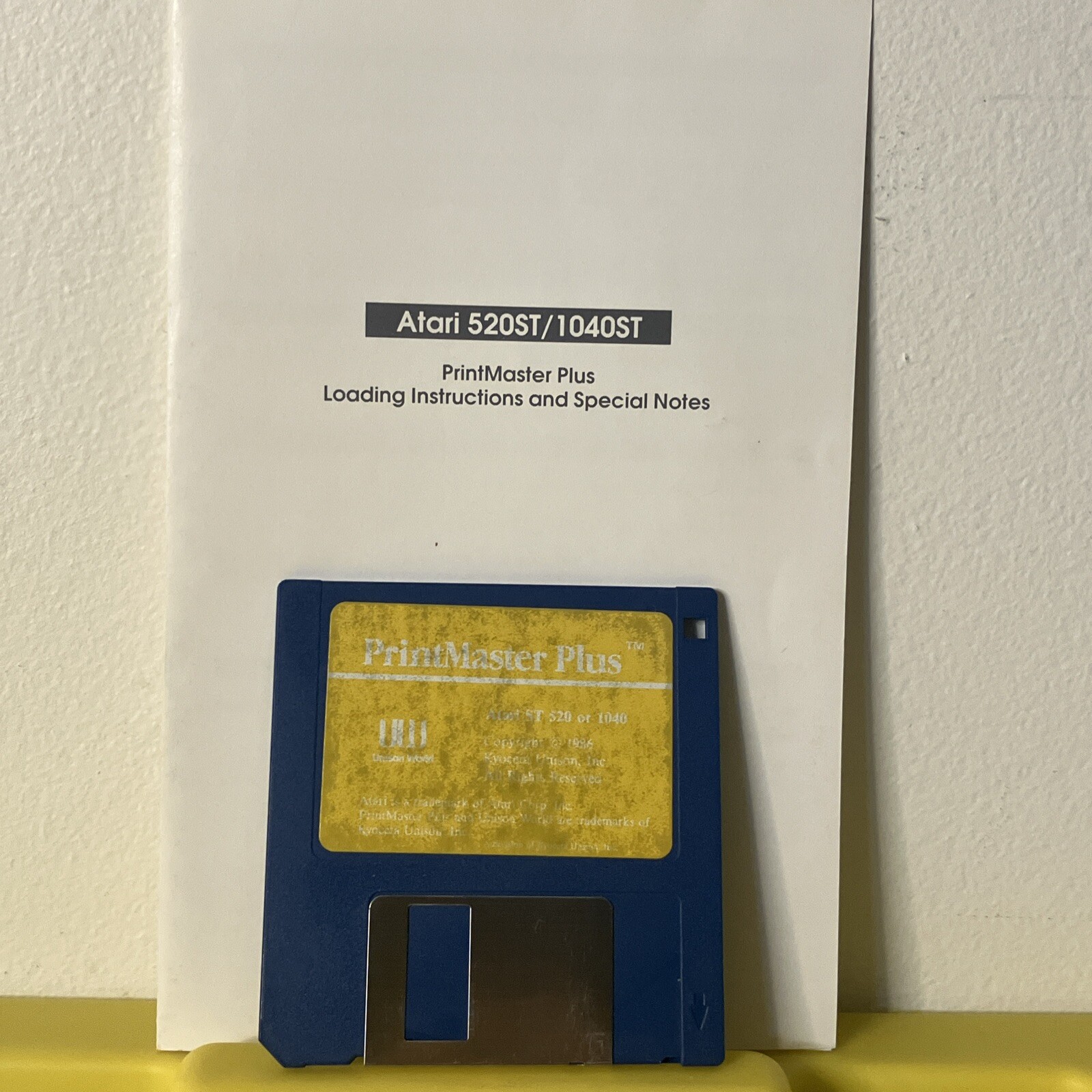 PrintMaster Plus Atari ST 1986 Vintage Stationary/Drawing Pad Program w/ Manual