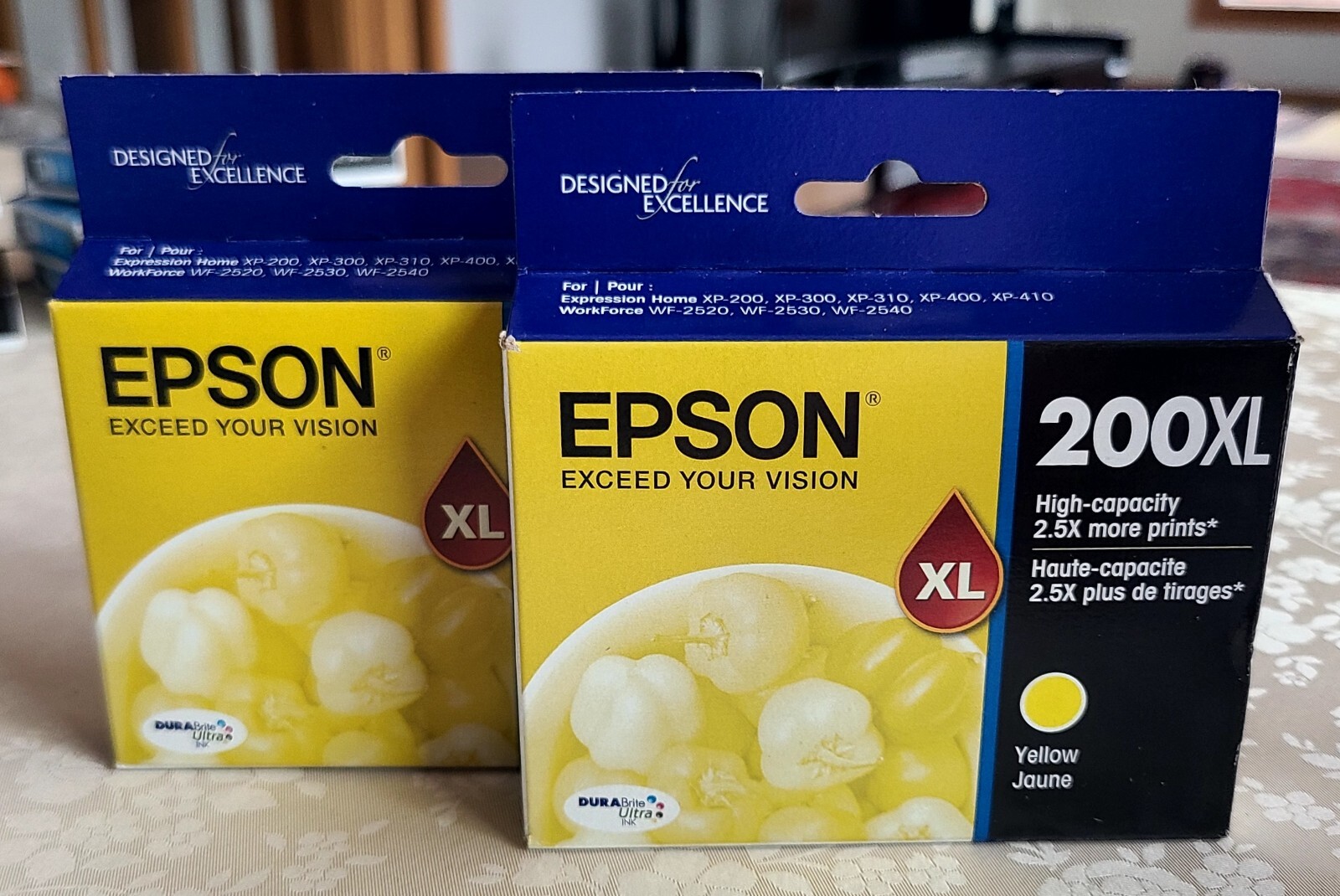 Lot of 2 Epson T200XL420 Yellow High Capacity Ink Cartridges Date 05/2021 Sealed
