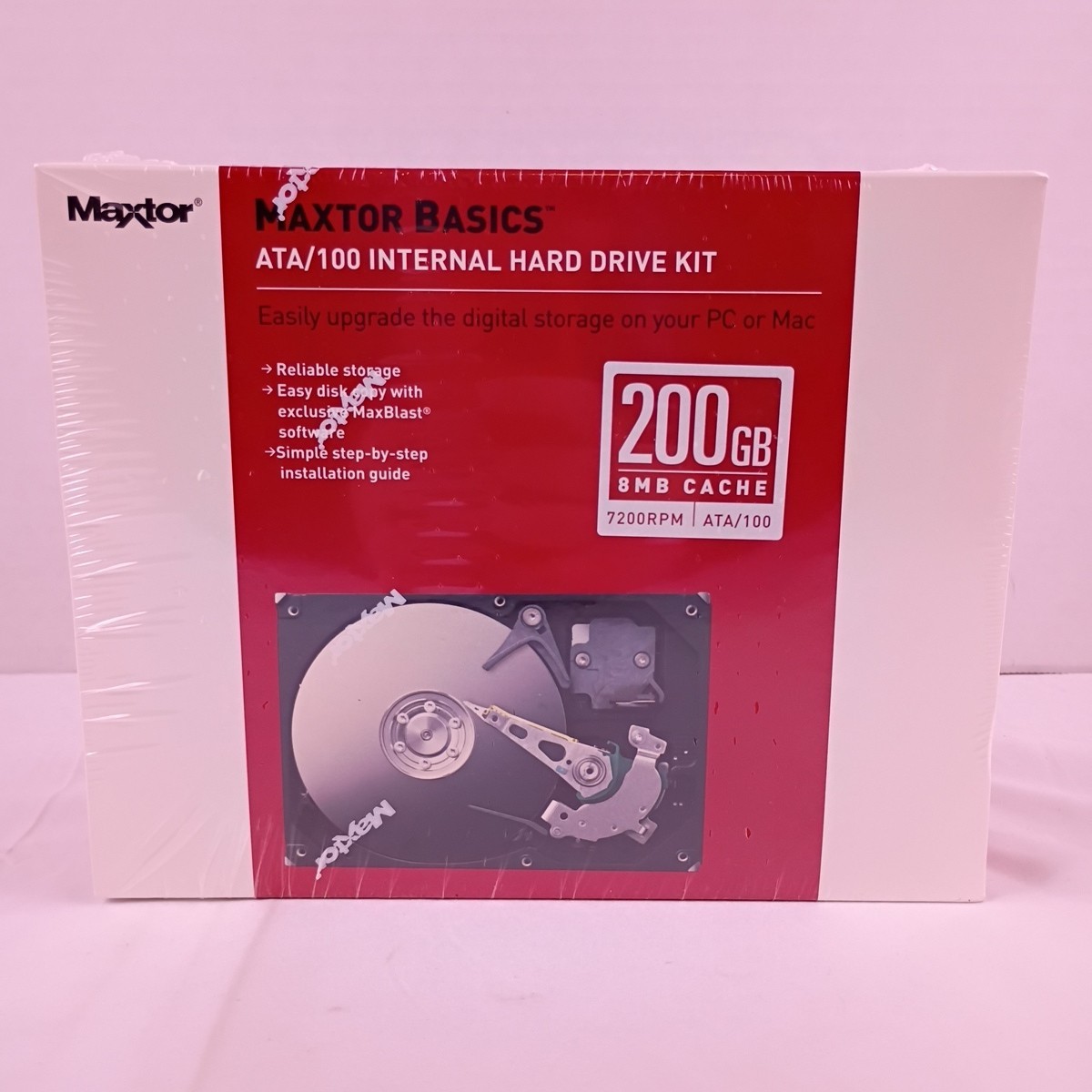 Maxtor Basics 200GB 8MB Cache 7200RPM ATA/100 Internal Hard Drive Kit New in Box