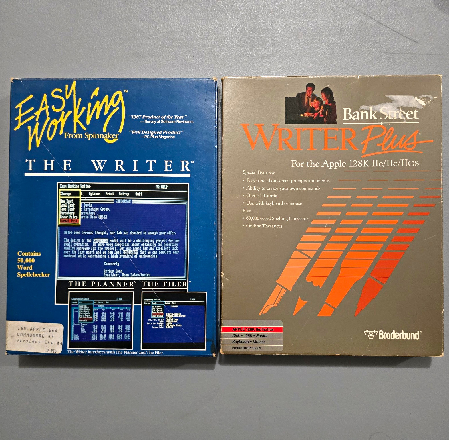Vintage Apple II Software Lot: Bank Street Writer Plus & Easy Working The Writer