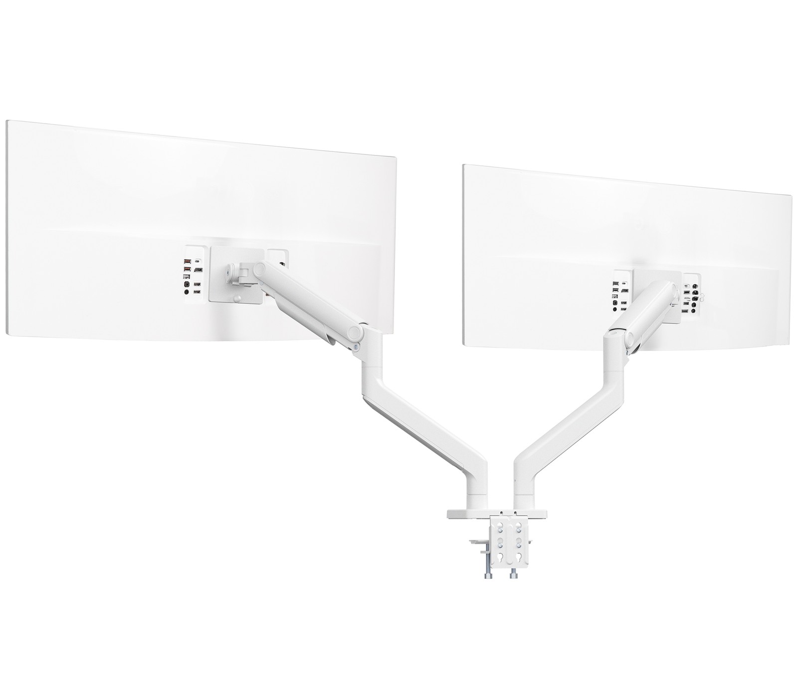 VIVO White Tension Spring Dual Ultra Wide Monitor Mount, Up to 45" Screens