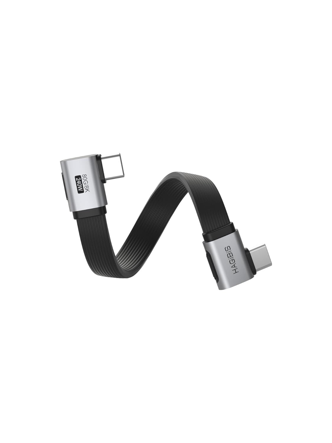 Hagibis 0.33ft 90 Degree USB4 Cable, 80Gbps Data Transfer, 8K@60Hz Video Display