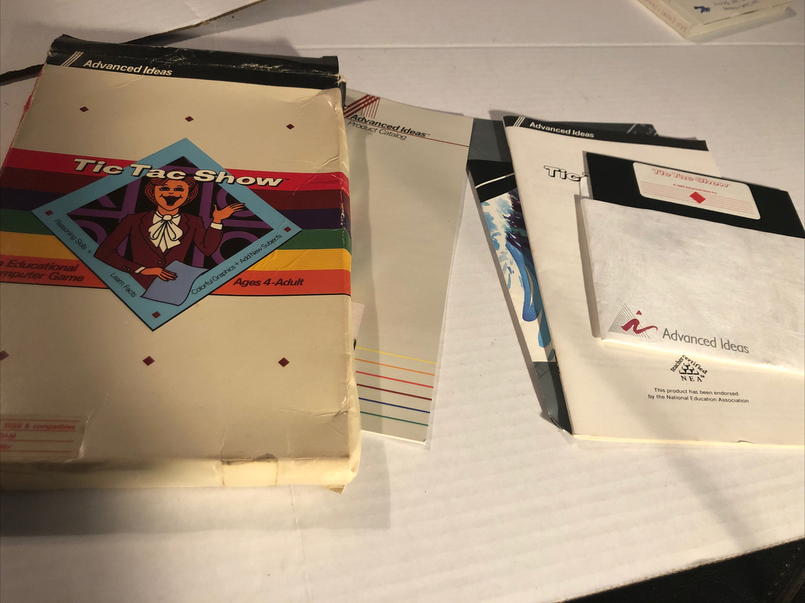 Vintage Tic Tac Show Apple II 1982 Advanced Ideas Floppy Disc Educational Game