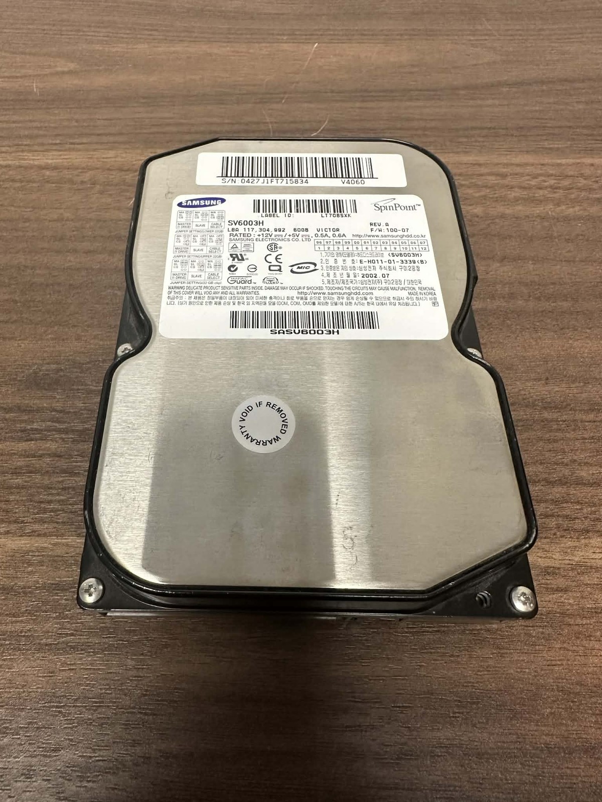 Samsung OEM Spinpoint V40 60 GB Internal 5400 RPM 3.5 Inch SV6003H Hard