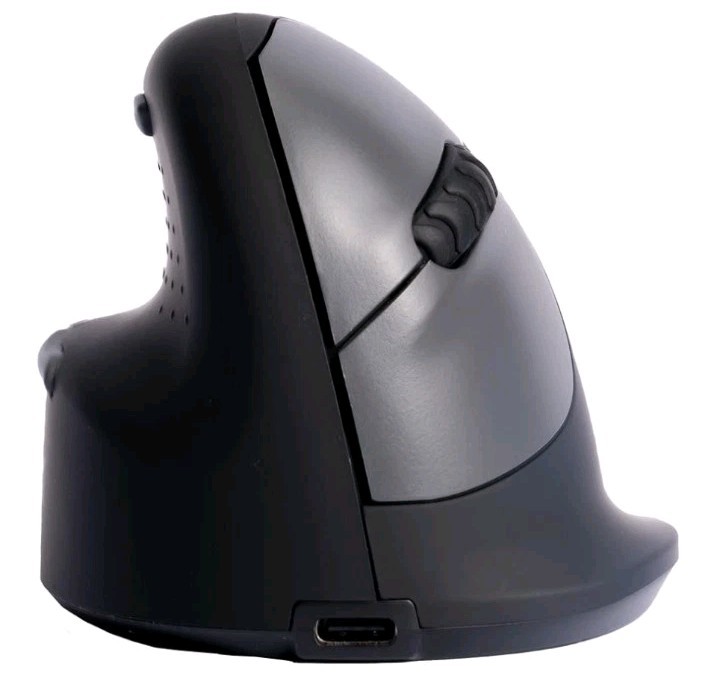 R-Go HE Vertical Ergonomic Mouse Medium Right Hand Wired USB Silver RGOHE
