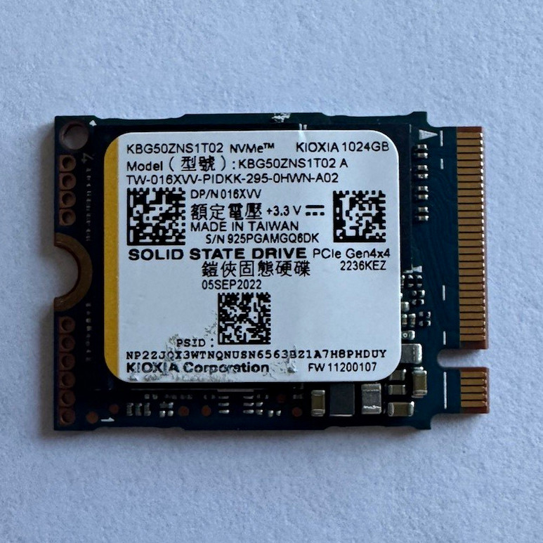 KIOXIA 1TB M.2 2230 NVMe PCIe Gen4x4 Internal SSD KBG50ZNS1T02