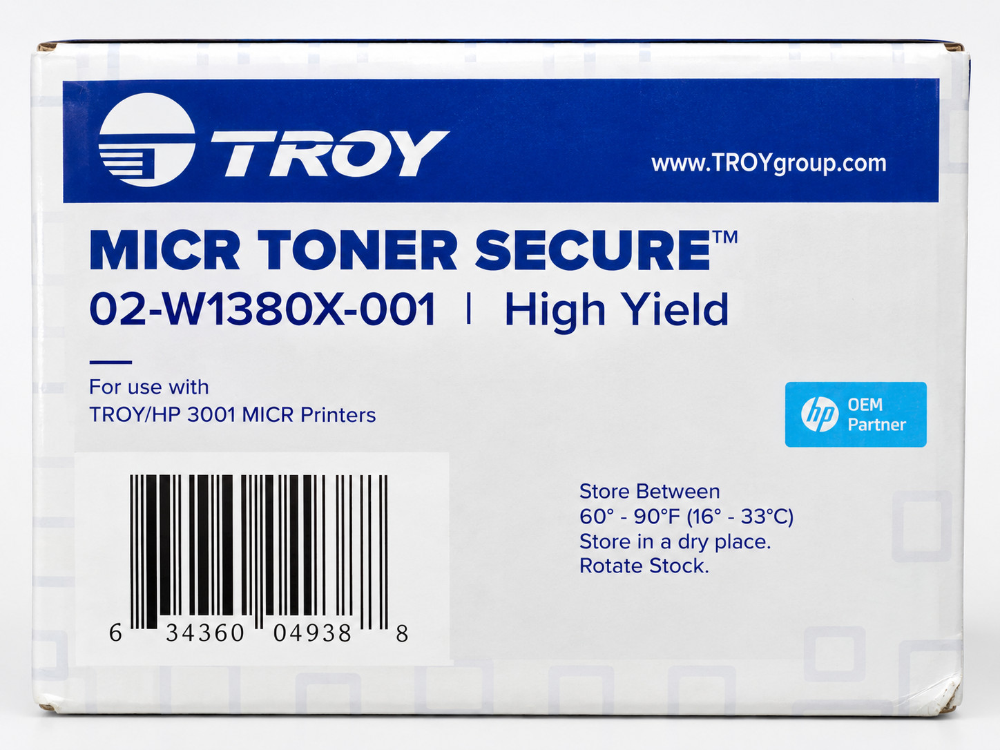 TROY MICR Toner Secure 02-W1380X-001 High Yield Black for HP 3001 Genuine New