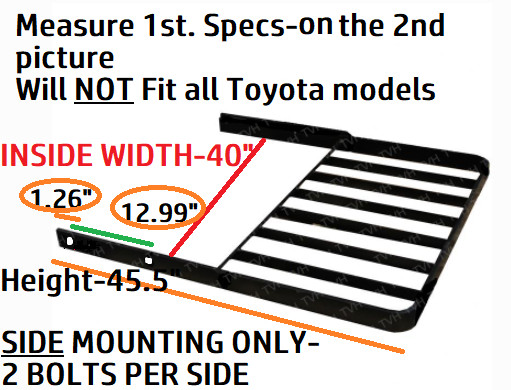 TOYOTA Forklift LOAD BACKREST CLASS 2 II ATTACHMENT 40X45.5"  2 BOLTS Per Side.