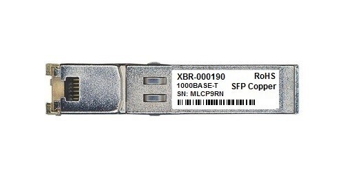 Brocade XBR-000190 compatible 1GE SFP-RJ45 SFP-T 100m RJ45 Cat5/6/7 cables.