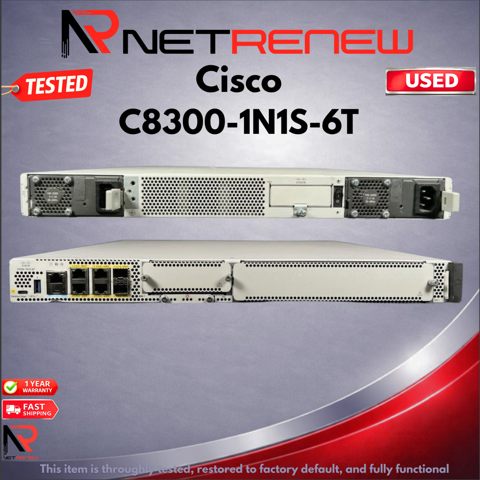 Cisco C8300-1N1S-6T Catalyst 8300  Edge Router 6 Port  4xRJ45 2xSFP Gigabit