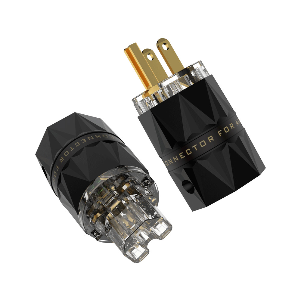 VIBORG Hi-End Pure Copper Gold Plated US Power Cable Plug HiFi Power Connector