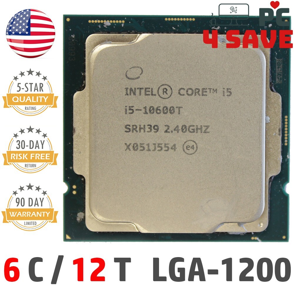 10th Gen Intel Core i5-10600T 2.40GHz 6-Core 12M LGA1200 Desktop CPU SRH39