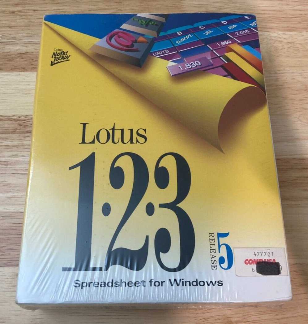 Lotus 1 2 3 123 R5 Microsoft Windows 3.1 Software 3.5" Disk (Factory Sealed)