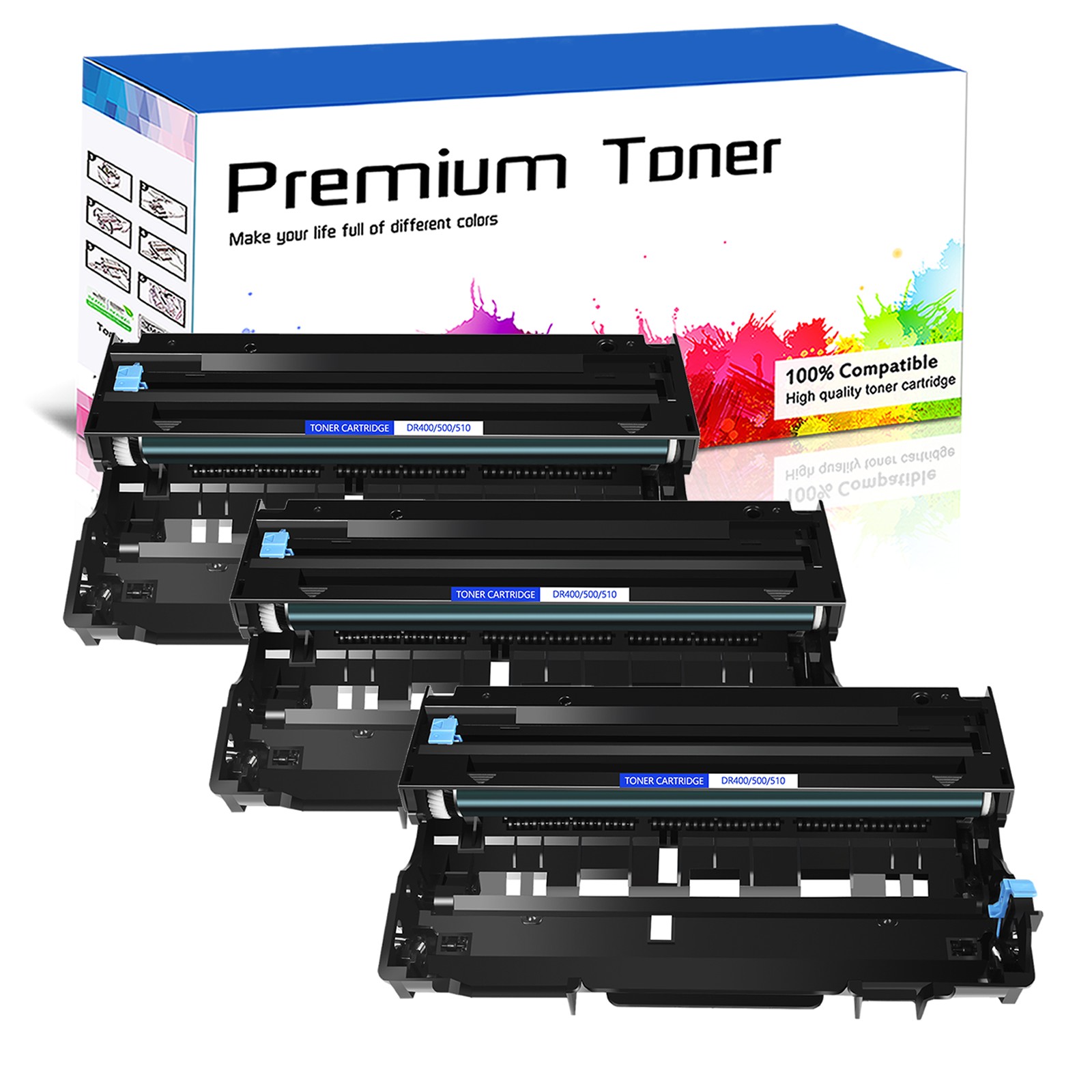 3 PACK DR400 Drum Unit for Brother DR-400 DCP-1200 DCP-1400 FAX-8350p FAX-8750p