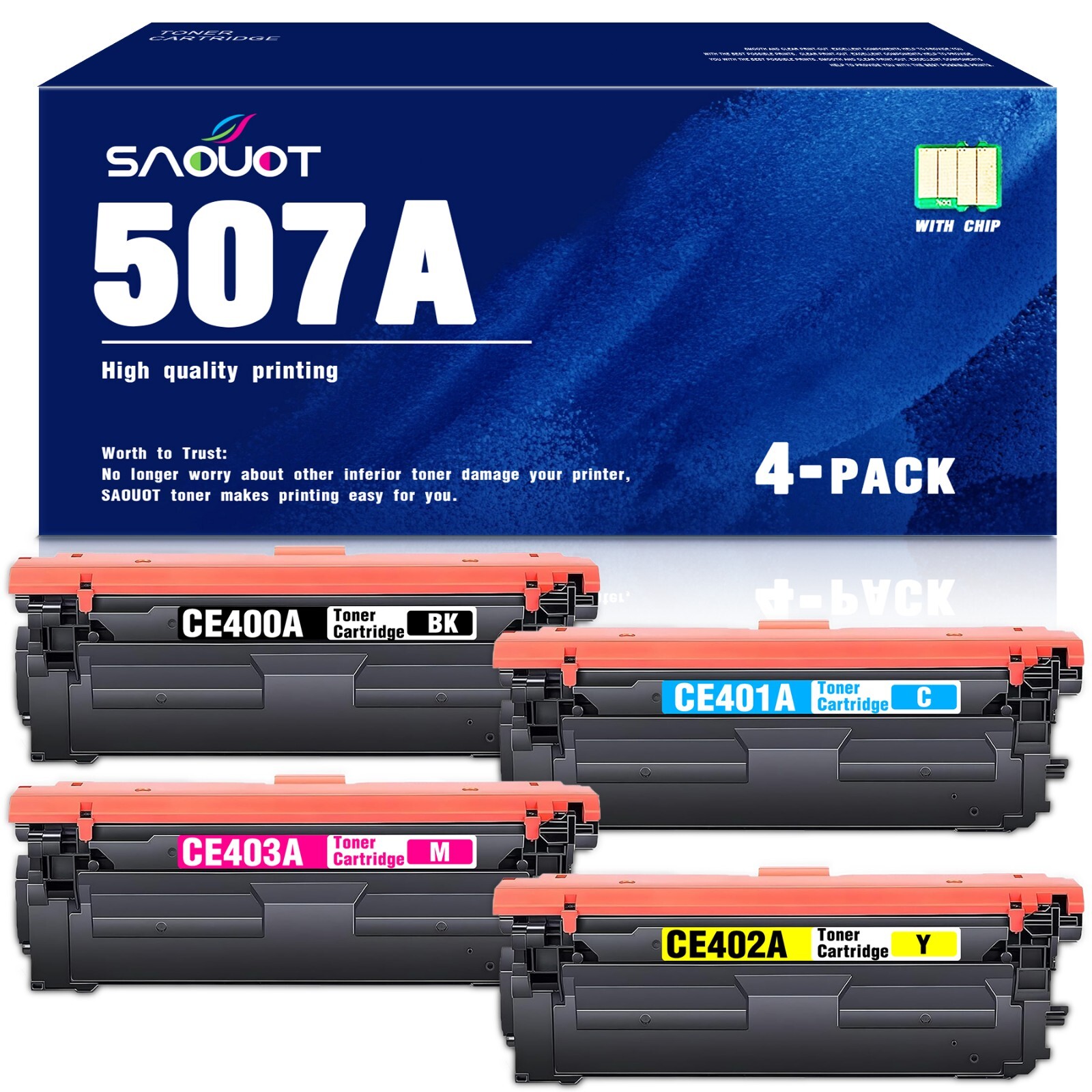 507A Toner Cartridge Bundle (4-Pack) for HP Enterprise 500 Color MFP M575f