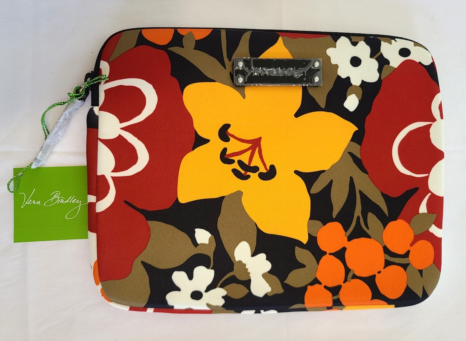 Vera Bradley Bittersweet Neoprene Tablet eReader Sleeve 10x8 Padded Zipper N22