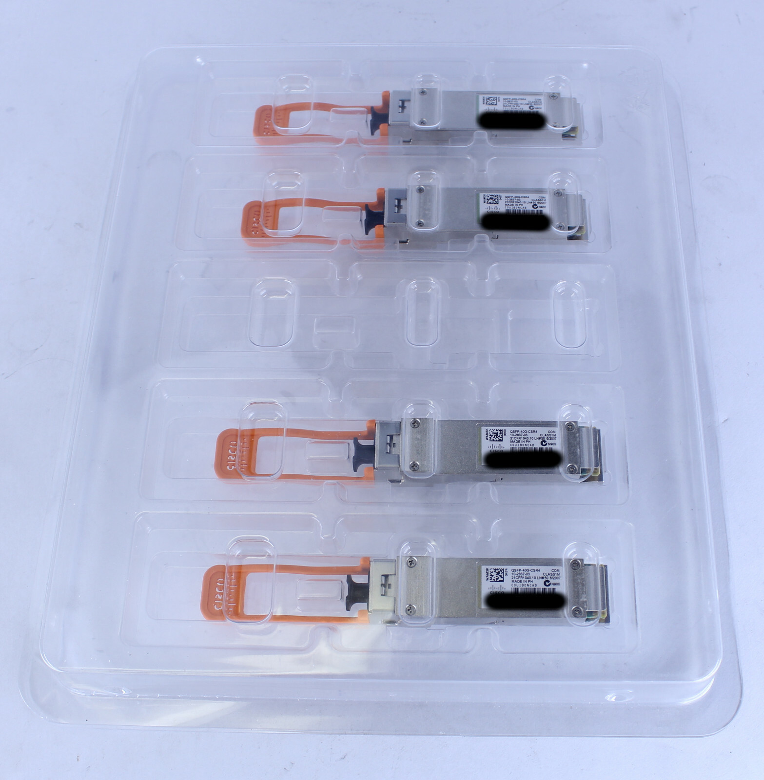 Lot of 4 Cisco QSFP-40G-CSR4 10-2837-02 40G Transceiver Module OEM Pack