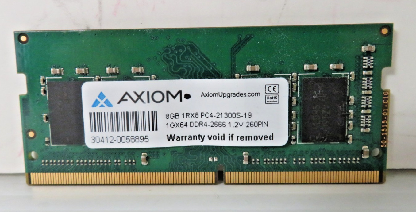 AXIOM 8GB 1RX8 PC4-21300S-19 DDR4-2666 260 pin 1.2V MEMORY RAM SODIMM