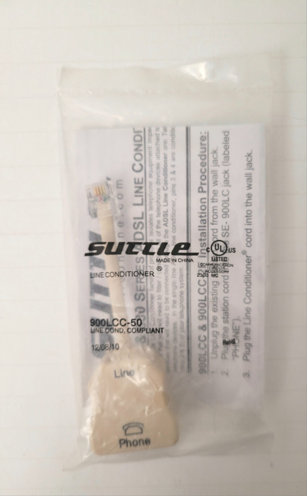 Suttle 900LCC-50 Single Line Inline Conditioner ADSL Filter Conditioner 