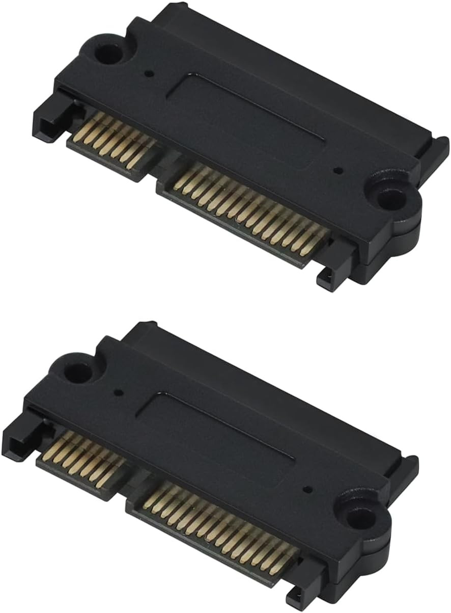 2 Pack SATA to SATA HDD Adapter, 22 Pin Male to 22 Pin Female Extender for 2.5”