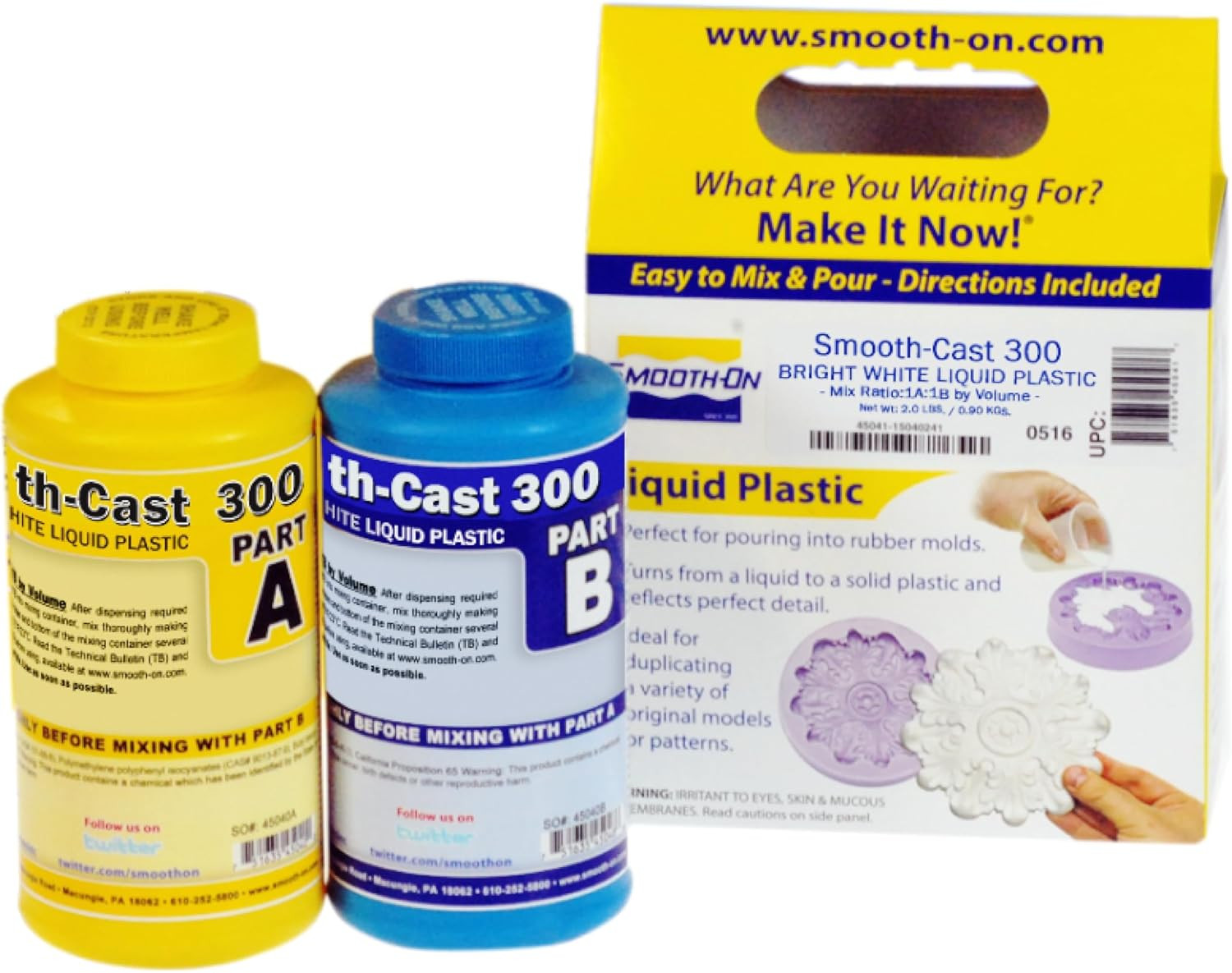 Smooth-Cast 300 - Bright White, Ultra Low Viscosity Liquid Plastic - Pint Unit