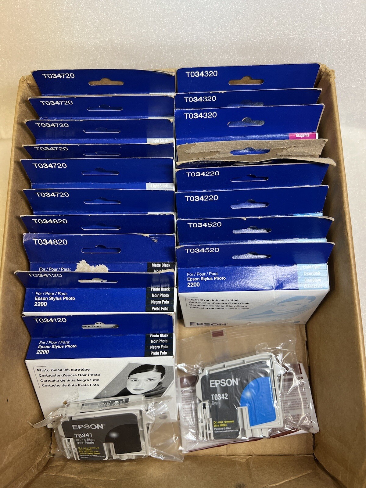 Epson 34 PBK C M LC LBK MBK PBK Ink Cartridge Genuine New Lot Of 20