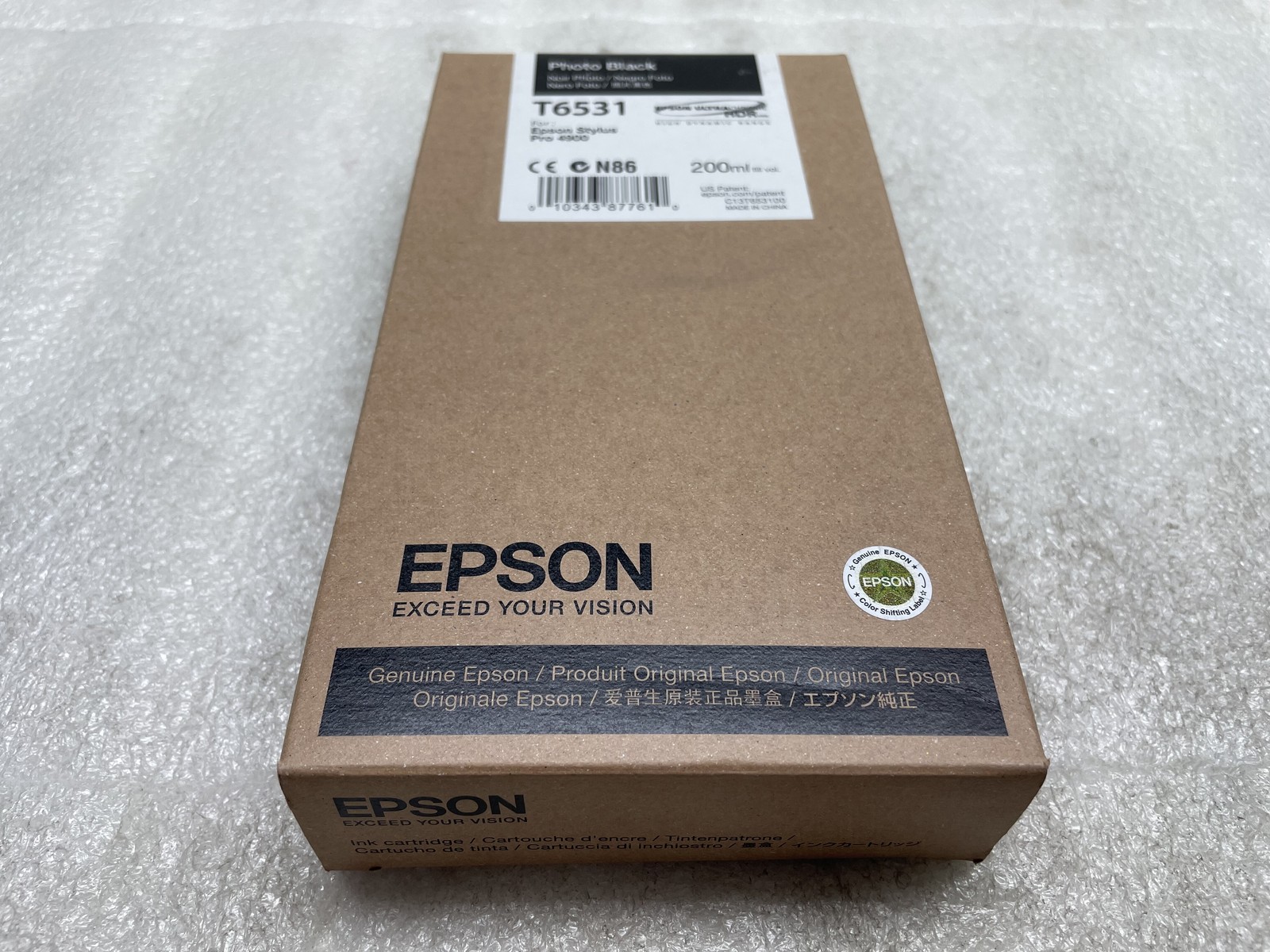 Genuine OEM T6531 PHOTO BLACK Epson 200ml Ultrachrome HDR Ink EXPIRED: 06/2016