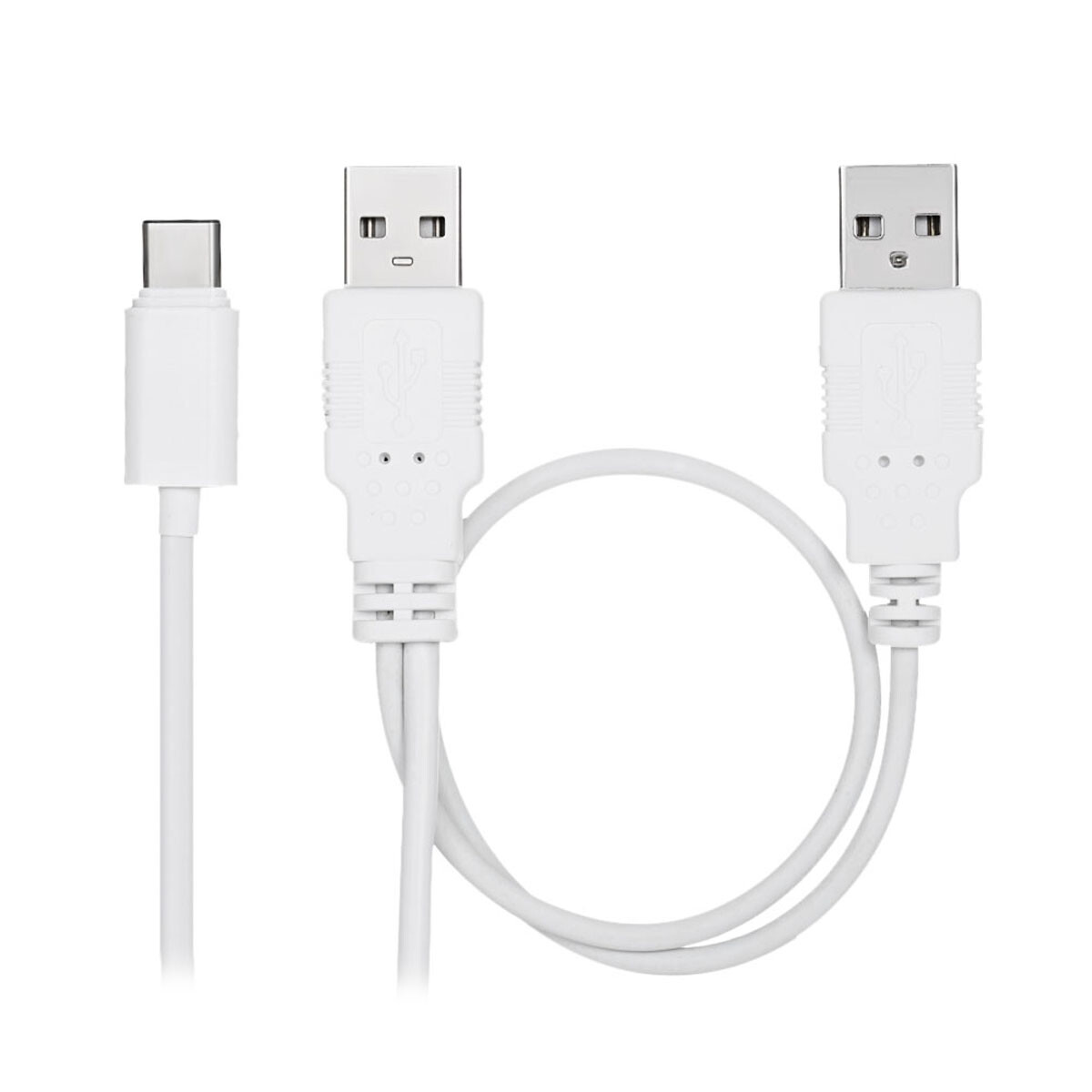 USB 3.1 Type C USB-C to Dual USB 2.0 Type-A Male Extra Power Data Y Cable 60cm