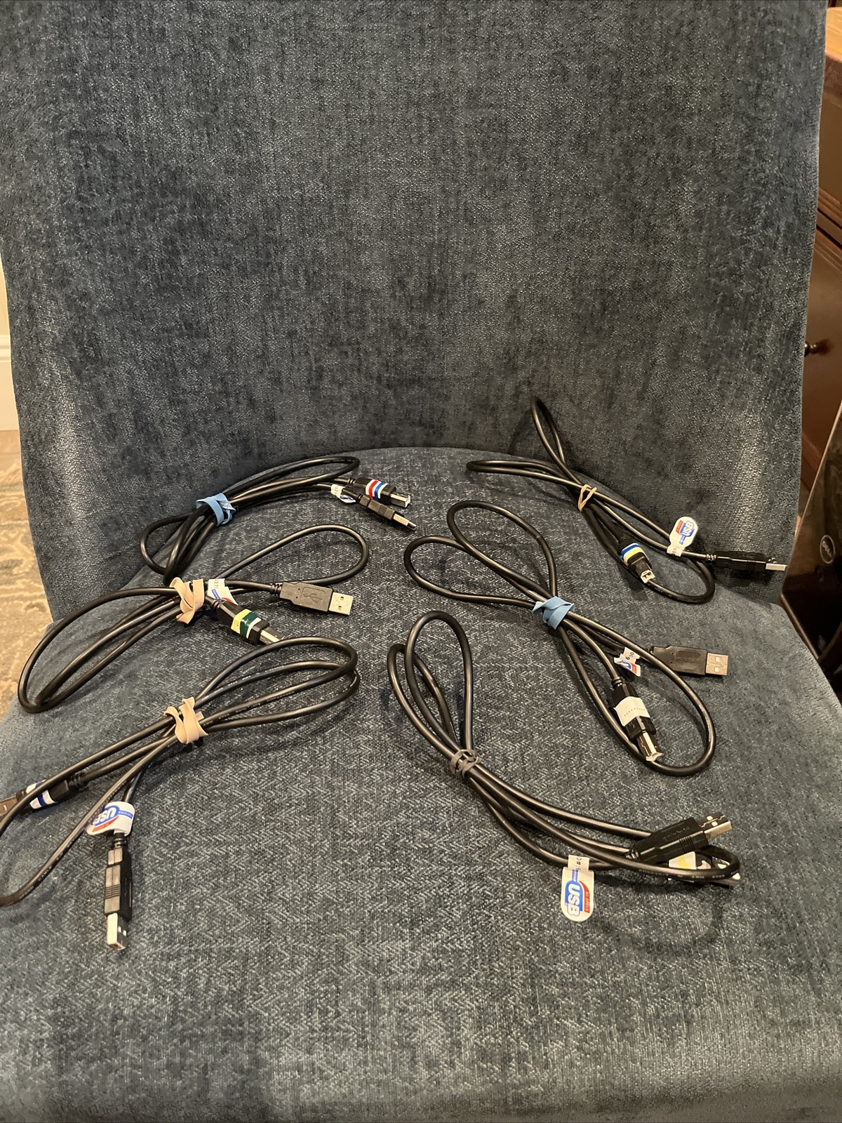 6 PACK 3ft USB 2.0 Cable - Black