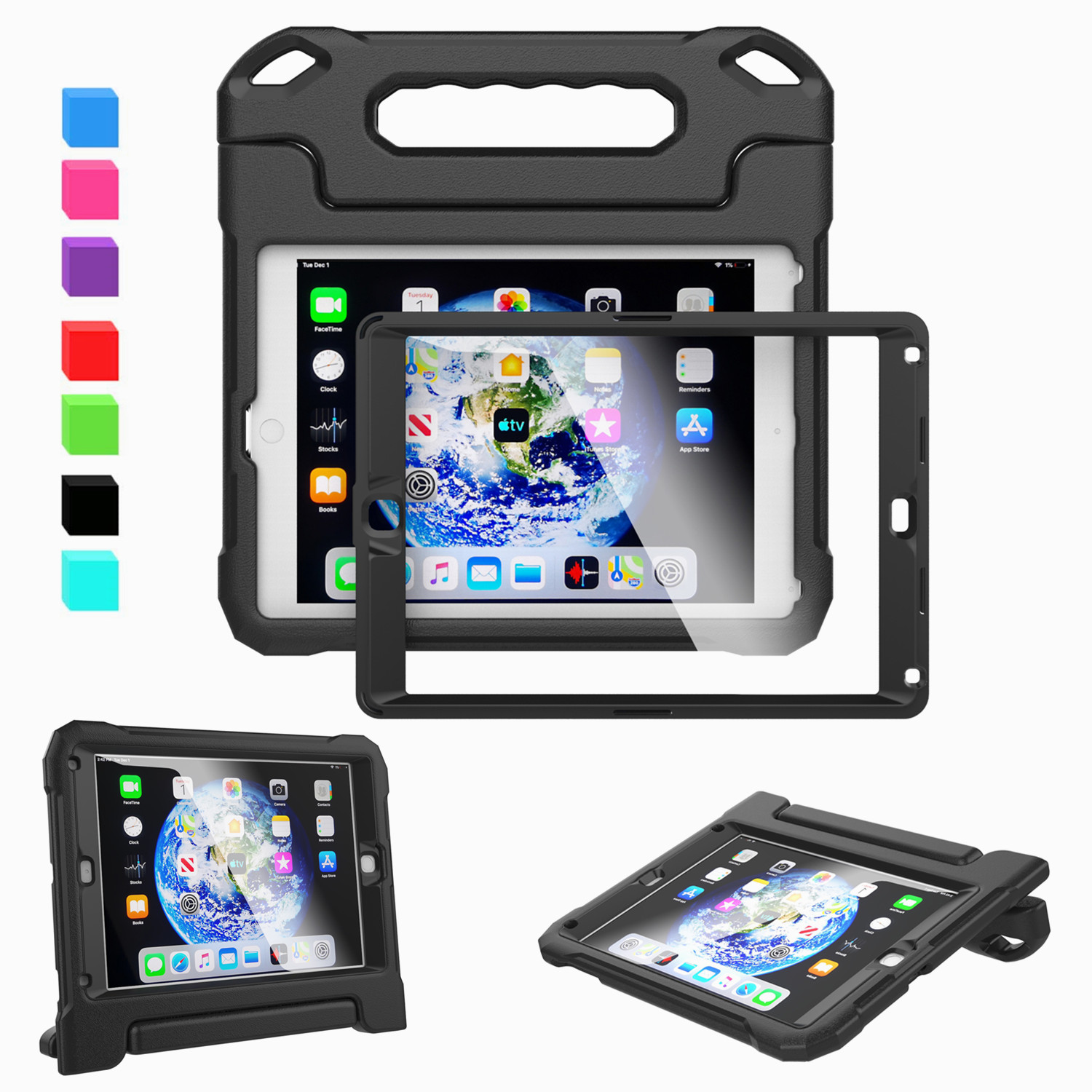 For iPad 9.7" 2018 6th Gen & 2017 5th Gen - Kids Case Built-in Screen Protector