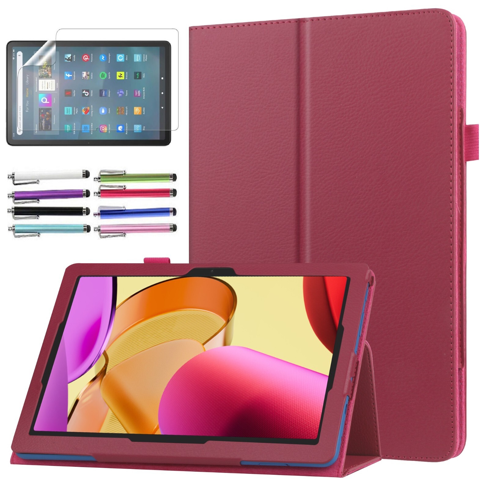Folio Case for Amazon Fire 7 HD 8 HD 10 Max 11 Tablet Cover Smart Leather Stand