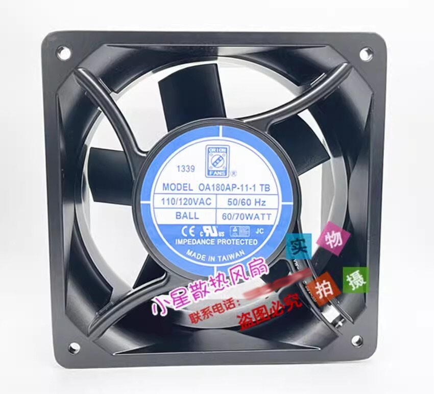 ORION OA180AP-11-1TB 17689 110V/120VAC 60/70W Aluminum Frame AC Cooling Fan