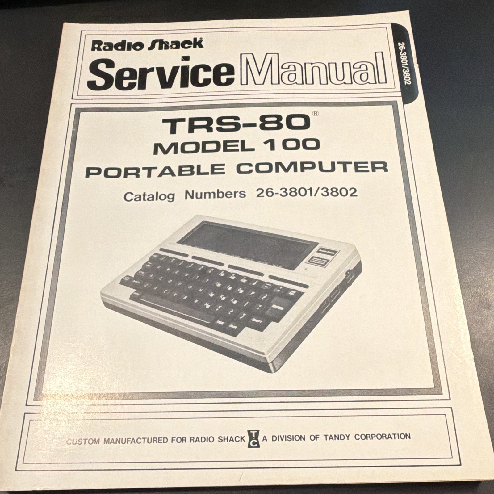 OEM Radio Shack TRS-80 Model 100 Service Manual Portable Computer 26-3801/3802