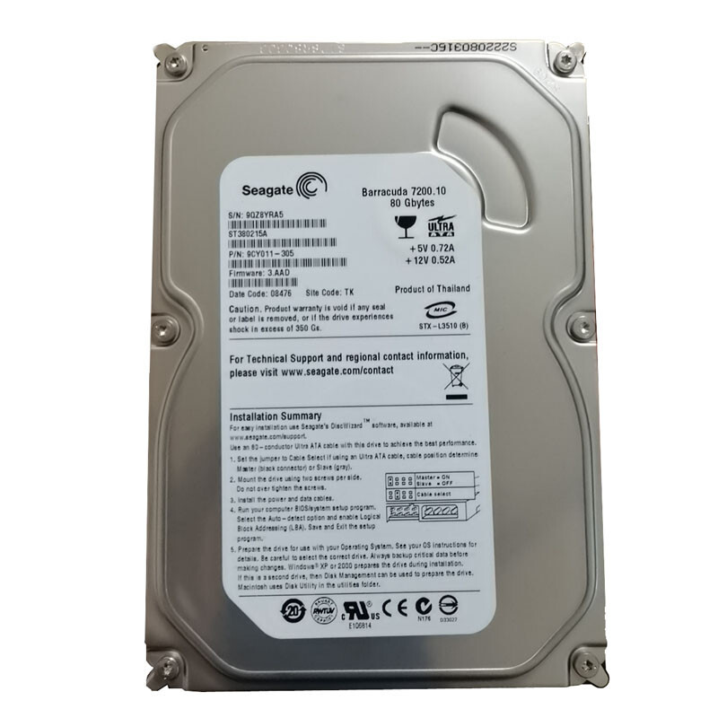 ST380215A FOR Seagate 80GB 7200RPM PATA IDE 3.5" Internal Hard Disk Drive