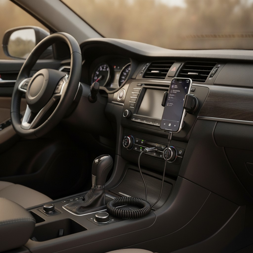Compact Aux to Bluetooth Receiver with Microphone – Easy Plug and Play Solution