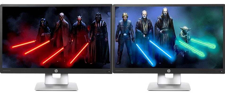 DUAL PAIR TWO HP 23" Matching Widescreen LED LCD FHD Monitors GARADE A GAMING 2
