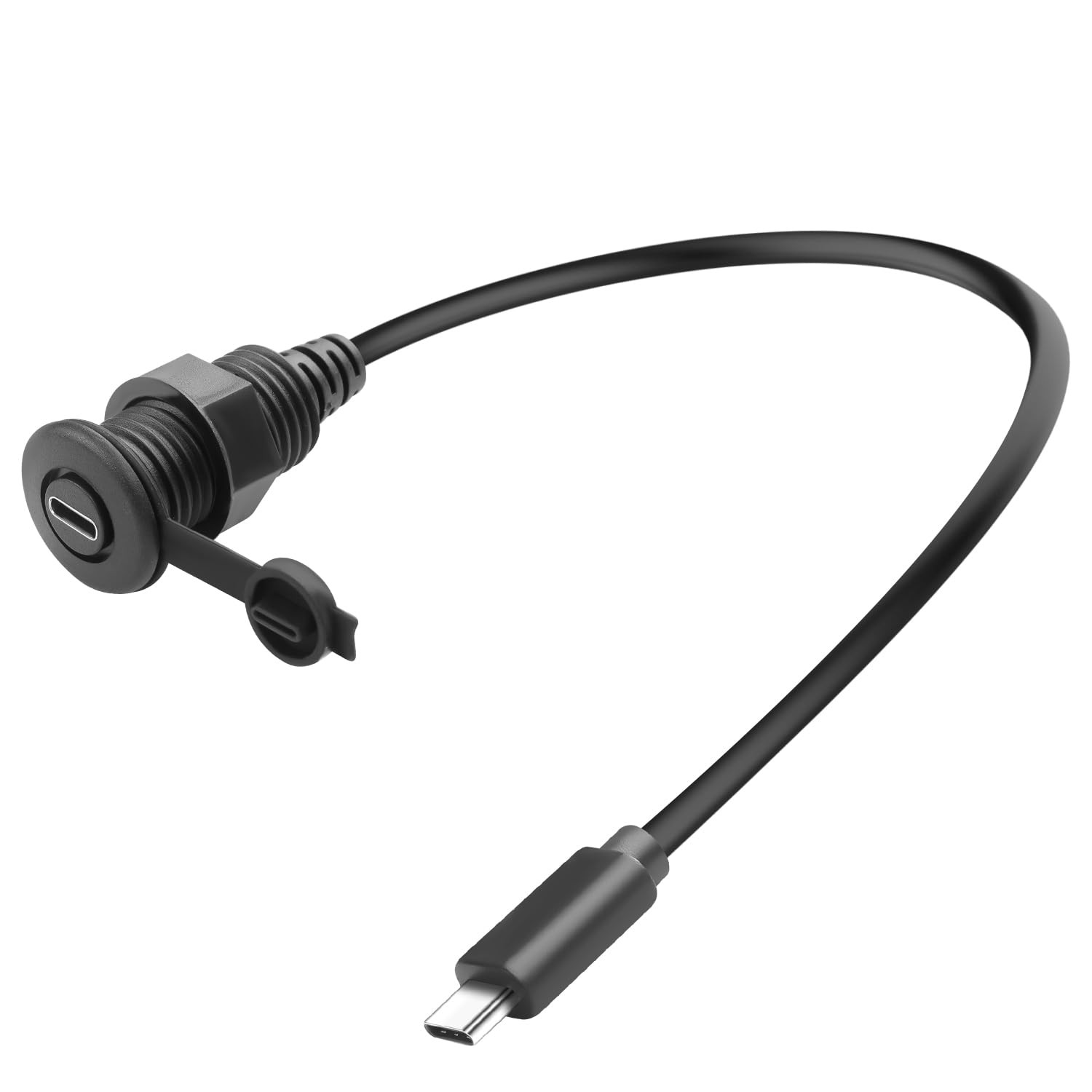 QIANRENON 5Gbps USB C Threaded Fixed Short Cable Type C φ18.5mm (φ0.72in)