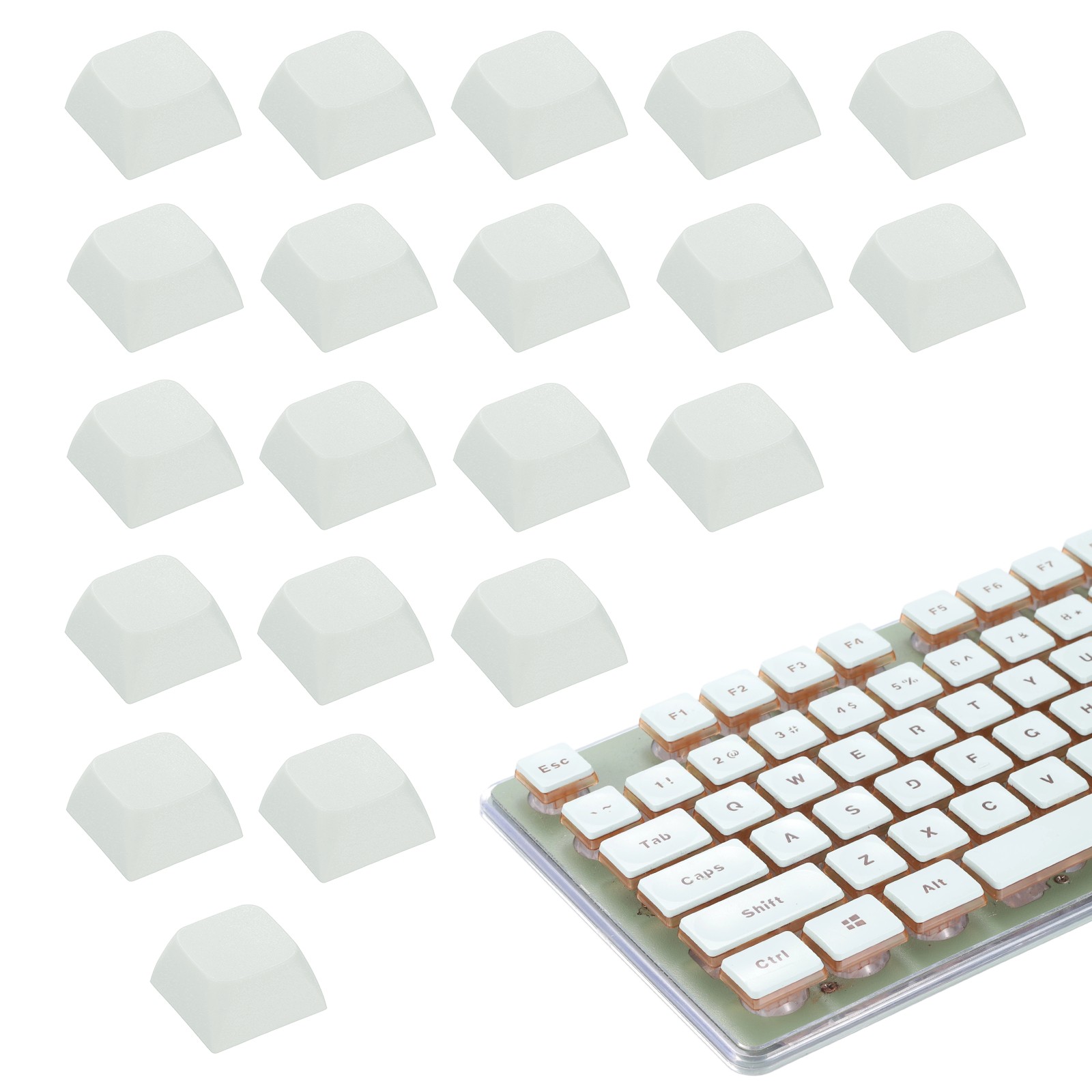 20Pcs XDA Profile Keycap Set PBT Mechanical Numeric Keypads, Gray