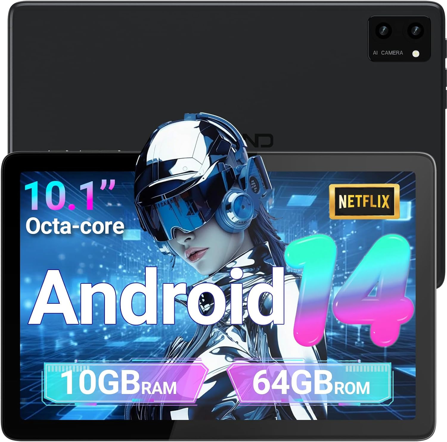 Tablets,10.1" Android Tablet with Octa-Core Processor 10GB RAM+64GB Rom(Support