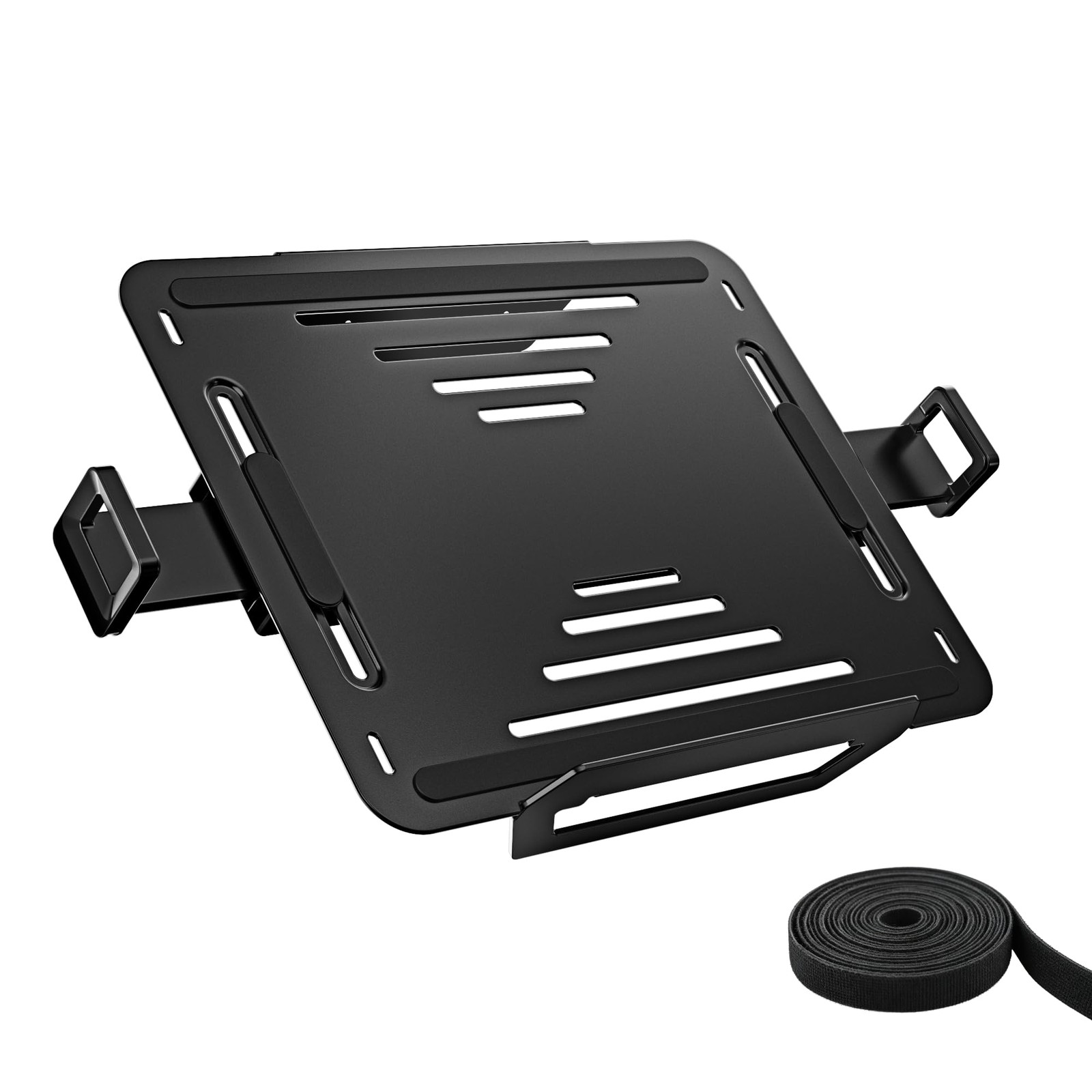 monTEK Laptop Tray for Monitor Arm, Adjustable 12″–18″, Heavy-Duty Steel Black
