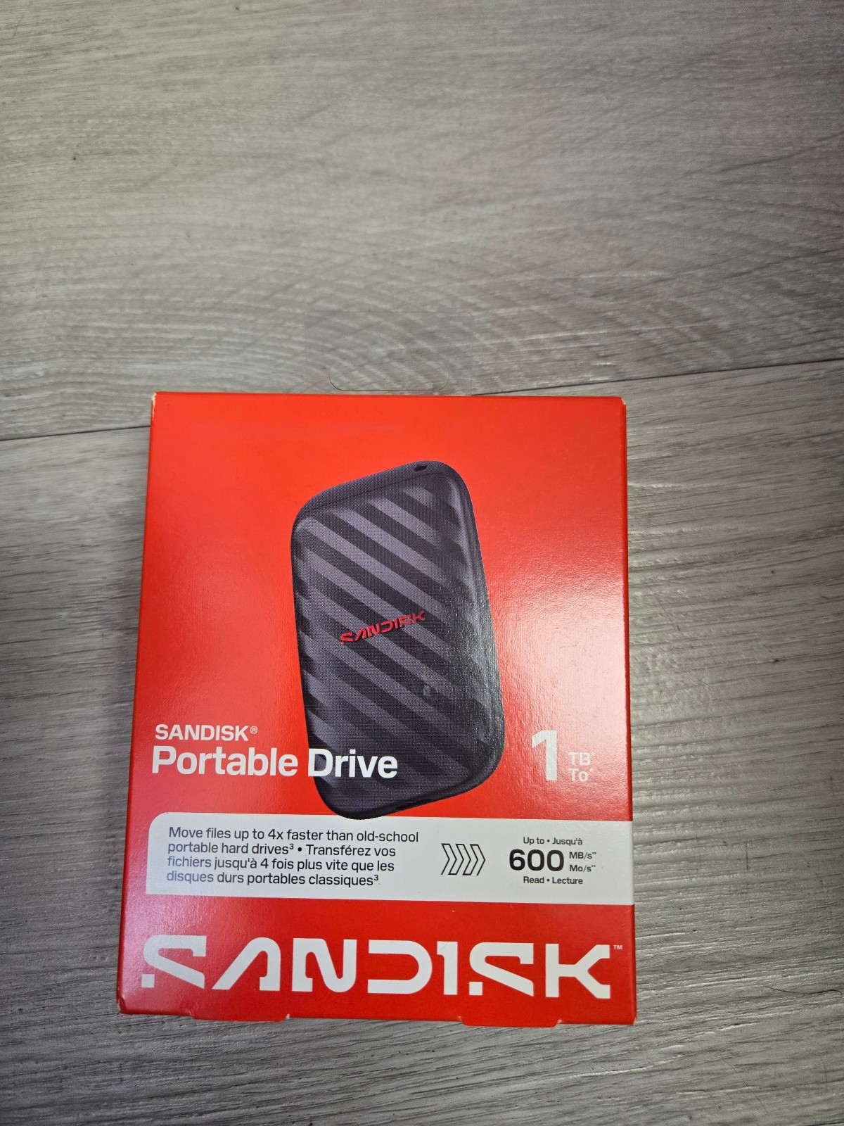 NEW & SEALED Sandisk 1TB Portable Drive, up to 600Mb/S Read Speeds - Black